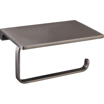 Держатель туалетной бумаги Rav Slezak Nil NLA0403MG с полкой Сатин — фото 1, Держатели туалетной бумаги