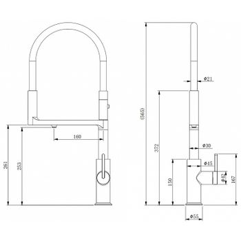Смеситель для кухни Paulmark Tornado To213402-G Золото — фото 15, Смесители для кухни