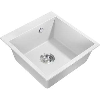 Кухонная мойка Milacio Murcia 51 Cuarzo MC.77022 Белая — фото 1, Кухонные мойки