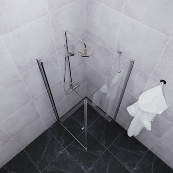 Душевой уголок Triton Форта-Хром 90х90 Щ0000054476 профиль Хром стекло прозрачное — фото 5, Душевые уголки трапеция