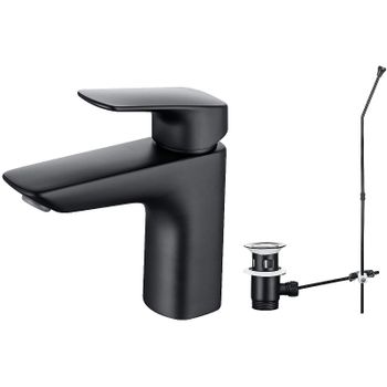 Смеситель для раковины Aquatek Вега AQ1011MB Черный матовый — фото 1, Смесители для раковины