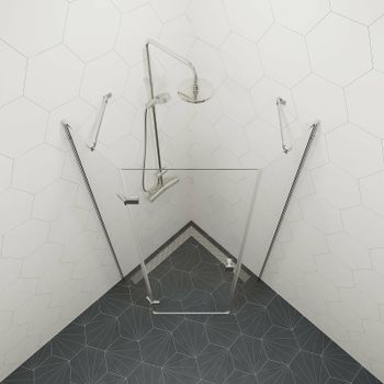 Душевой уголок Triton Сигма-Хром 90х90 Щ0000054219 профиль Хром стекло прозрачное — фото 5, Душевые уголки трапеция