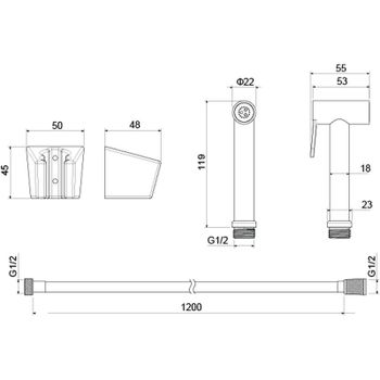 Гигиенический душ Aquatek AQ2054MB Черный матовый — фото 4, Гигиенические души