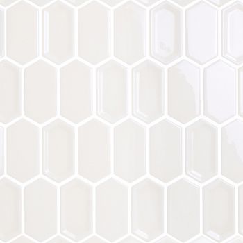 Керамическая мозаика Caramelle mosaic Candylike Crayon White glos 27,8x30,4 см — фото 1, Мозаика