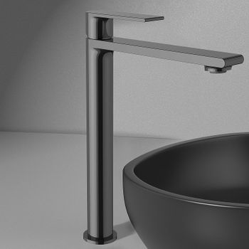 Смеситель для раковины Vincea Vogue VBF-1V2GM Вороненая сталь — фото 2, Смесители для раковины