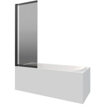 Шторка на ванну Berges River S Slider Black 98х145 065018 профиль Черный матовый стекло тонированное — фото 6, Неподвижные шторки для ванной