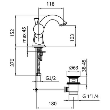 Товар: Смеситель для раковины Webert Karenina KA700102015 Хром - фото 2 Смеситель для раковины Webert Karenina KA700102015 Хром — фото 2, Смесители для раковины