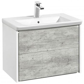 Тумба под раковину Roca Ronda 70 ZRU9303003 подвесная Бетон Белый матовый — фото 1, Тумбы под раковину