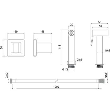 Гигиенический душ Aquatek AQ2053MB Черный матовый — фото 3, Гигиенические души