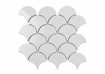 Керамическая мозаика Orro Mosaic Ceramic White Scales 25,9x27,9 см — фото 1, Мозаика