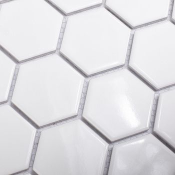 Керамическая мозаика StarMosaic Hexagon small White Glossy MT32000/IDL1001 26,5x27,8 см — фото 3, Мозаика
