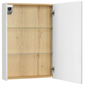 Зеркальный шкаф Roca Up 60 ZRU9303025 R с подсветкой Белый глянец — фото 2, Зеркальные шкафы в ванную