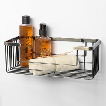 Полка корзина WasserKRAFT Exter K-744 Светлая бронза — фото 3, Полки для ванной и душа