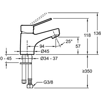 Смеситель для раковины Jacob Delafon EO E24158RU-CP Хром — фото 3, Смесители для раковины