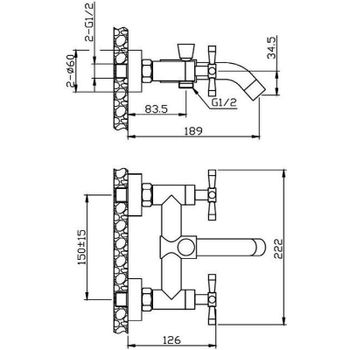 Смеситель для ванны Orange Mia M34-100Gr Графит — фото 2, Смеситель для ванны