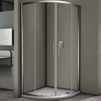 Душевой уголок Veconi Rovigo RV-07 80х80 RV07-80PL-01-19C3 профиль Хром стекло прозрачное — фото 1, Душевые уголки четверть круга