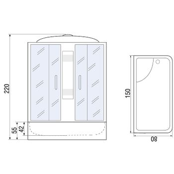 Душевой бокс River Nara 150x80 МТ 10000003025 с поддоном — фото 5, Душевые боксы