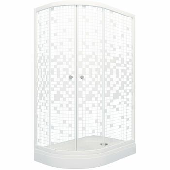 Душевой уголок Triton Коралл 120х80 А R Щ0000061781 профиль Белый стекло прозрачное с узором — фото 5, Асимметричные душевые уголки