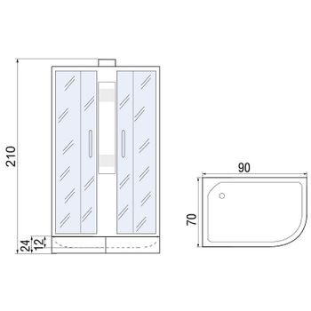 Душевая кабина River Nara 90x70 МТ L 10000008788 с поддоном — фото 16, Душевые кабины