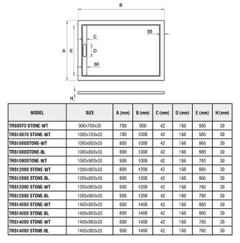 Душевой поддон из искусственного камня WeltWasser WW TRS 10080 STONE-BL 100x80 10000004380 Черный — фото 8, Душевые поддоны из искусственного камня