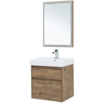 Тумба под раковину Aquanet Nova Lite 60 249512 подвесная Дуб рустикальный — фото 5, Тумбы под раковину