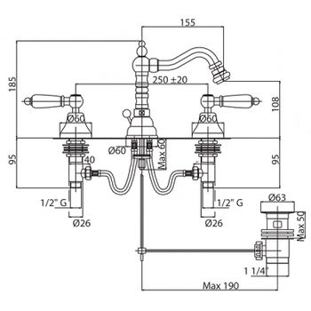 Смеситель для биде Cezares First FIRST-BBS2-03-Nc Золото — фото 2, Смесители для биде
