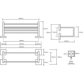 Полка для полотенец Bemeta Beta 132205102 Хром — фото 2, Полки для полотенец