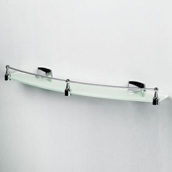 Стеклянная полка WasserKRAFT Wern K-2544 Хром — фото 2, Полки для ванной и душа