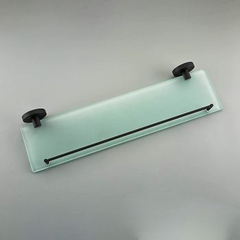 Стеклянная полка Frap F302 F30207 Черная матовая — фото 5, Полки для ванной и душа
