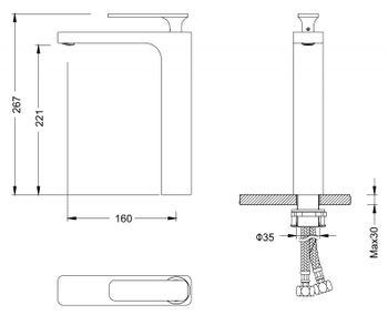 Смеситель для раковины Timo Torne 4311/03F Черный — фото 4, Смесители для раковины