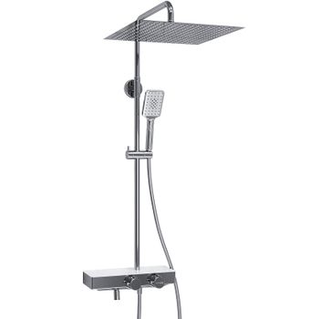 Душевая система WasserKRAFT A113.119.126.CH Thermo с термостатом Хром Белая — фото 5, Душевые стойки