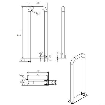 Поручень Aquatek POR-0000004 Хром — фото 10, Поручни для ванной