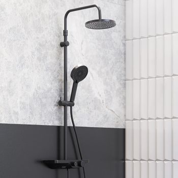 Душевая система Damixa Apollo 947730300 Черная матовая — фото 2, Душевые стойки