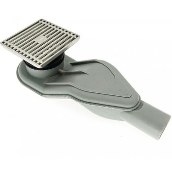 Душевой трап Esbano Box 10x10 BOX-10MC ESTRBOX10MC с решеткой Хром матовый — фото 1, Трапы для душа