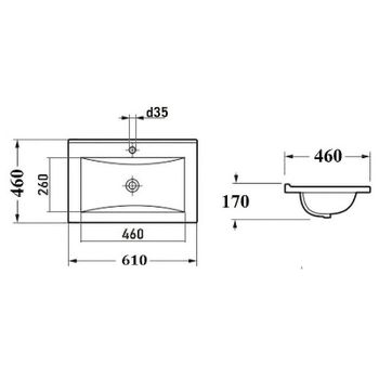Тумба с раковиной Bond Cube 60 T01605-S05W подвесная Белая матовая — фото 15, Тумбы с раковиной