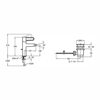 Смеситель для биде Jacob Delafon Odeon Rive Gauche E21033-BL-CP Хром Черный — фото 2, Смесители для биде