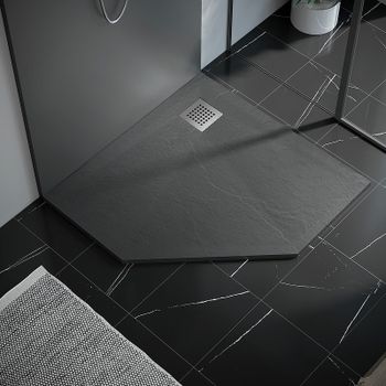 Душевой поддон из искусственного камня Vincea 90x90 VST-4SP9090G Серый — фото 4, Душевые поддоны из искусственного камня