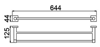 Полотенцедержатель Timo Selene 12056/03 двойной Черный — фото 2, Полотенцедержатели