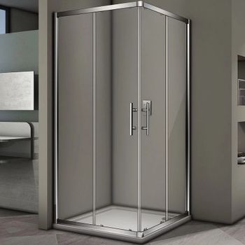 Душевой уголок Veconi Rovigo RV-29 80x80 RV29-80K-01-19C3 профиль Хром стекло прозрачное — фото 1, Квадратные душевые уголки