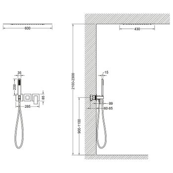 Душевая система Timo Selene SX-2129/03SM Черная — фото 3, Встраиваемые душевые комплекты