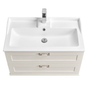 Тумба под раковину Aquaton Леон 80 1A186301LBPS0 подвесная Дуб белый — фото 3, Тумбы под раковину