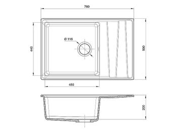 Кухонная мойка GranFest Level GF-LV-760L Белая — фото 3, Кухонные мойки