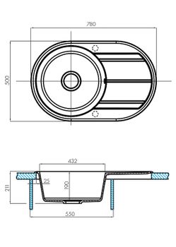 Кухонная мойка Aquaton Амира 78 1A712932AI240 Жемчуг — фото 3, Кухонные мойки