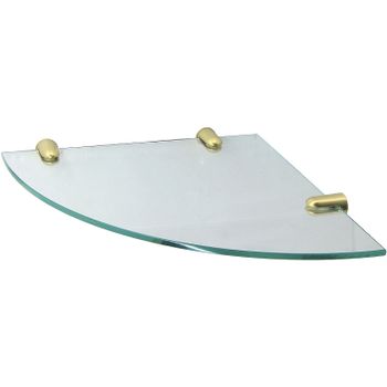 Стеклянная полка WasserKRAFT K-533BRUSHED GOLD угловая Золото матовое — фото 1, Полки для ванной и душа