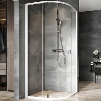 Душевой уголок Ravak Nexty NSKK3-80 80x80 3O644100Z1 профиль Белый стекло Transparent — фото 1, Душевые уголки четверть круга