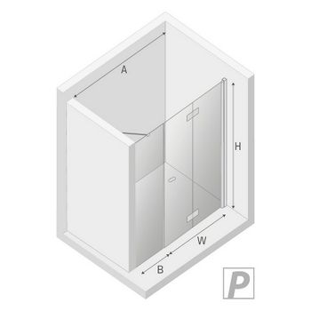 Душевая дверь New Trendy New Soleo Chrome 110 R D-0152A/D-0094B профиль Хром стекло прозрачное — фото 8, Складные душевые двери
