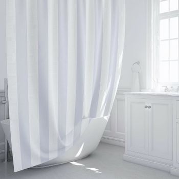 Штора для ванны Fixsen Vafel 180х200 FX-5020K Серая — фото 2, Шторы для ванной