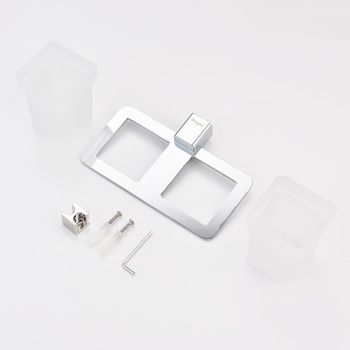 Стакан для зубных щеток Raglo R301.08 двойной Хром — фото 9, Стаканы для зубных щеток