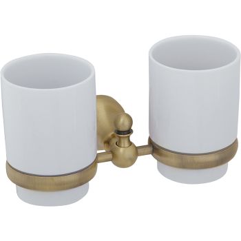 Стакан для зубных щеток Veragio Gialetta VR.GIL-6442.BR двойной Бронза — фото 1, Стаканы для зубных щеток