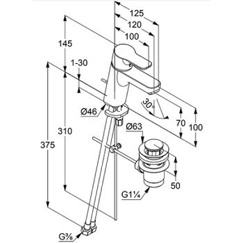 Смеситель для раковины Kludi Pure Easy 373820565 Хром — фото 4, Смесители для раковины